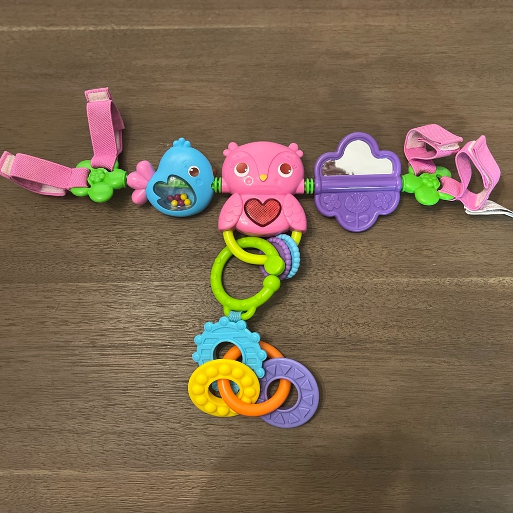 Bright Starts Busy Birdies Carrier Toy Bar Musical Take-Along Toy with Lights